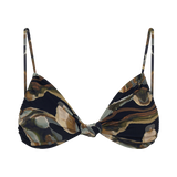Rosmunda Top Bikini s Volánky - Zelený Tisk Fluidní Reverie