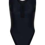 Yumi U-Wire Plunge Swimsuit - Solid Black