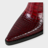 Krokodýlí designové boty s elegantním podpatkem