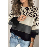 Leopardí potisk a patchwork svetr