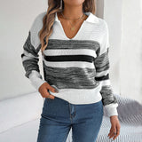 Stylový pruhovaný pletený svetr pro pohodlí