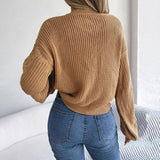 Casual Sweater with Knit Pattern
