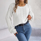 Casual Sweater with Knit Pattern