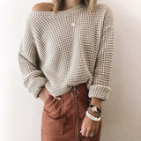 Relaxed Solid Knit Sweater