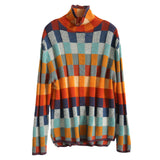 Colorful Checked Knit Sweater