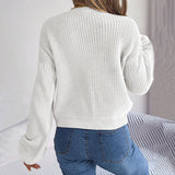 Casual Sweater with Knit Pattern