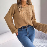 Casual Sweater with Knit Pattern