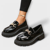 Lúcia - Women's Platform Moccasins with Buckle Closure