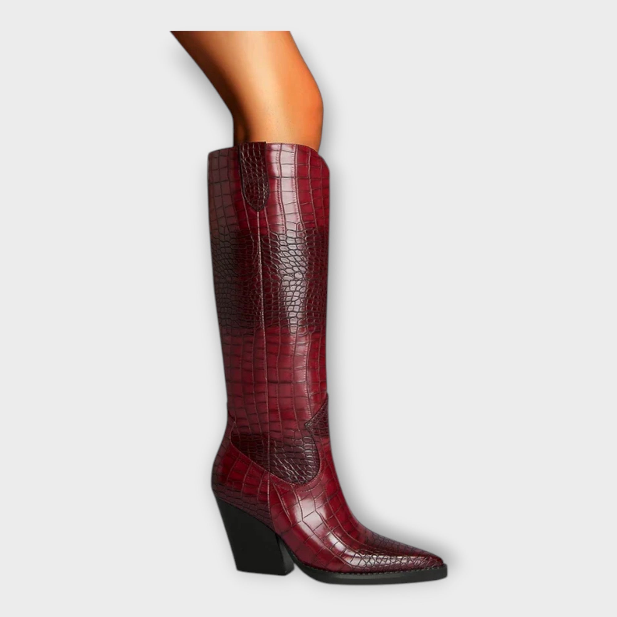 Krokodýlí designové boty s elegantním podpatkem