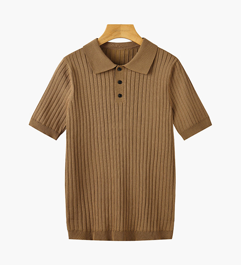 GIMCHEON Pletené Polo Tričko