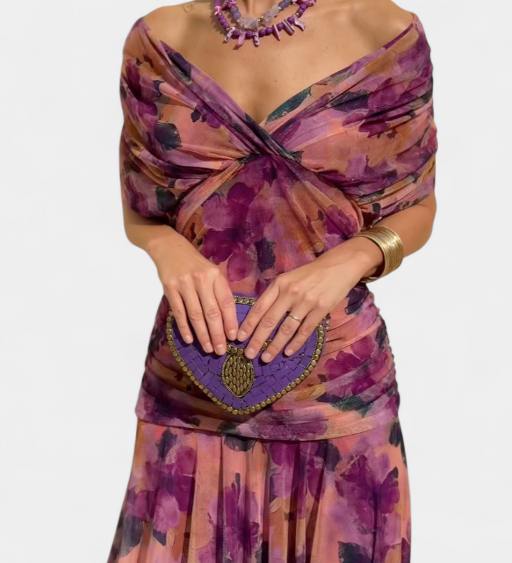 Luana - Elegantní šaty s V výstřihem