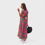 Růžové lilie - Šaty v Boho Chic stylu