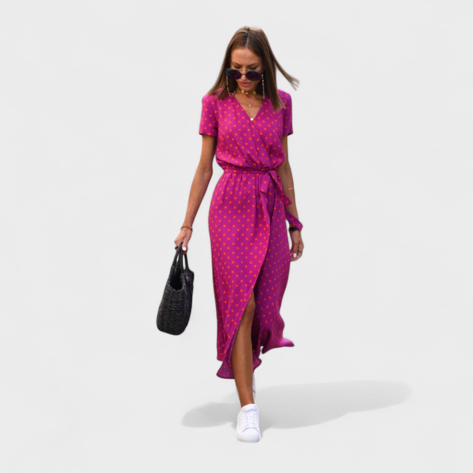 Růžové Lilie - Boho Stylové Šaty