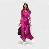Růžové Lilie - Boho Stylové Šaty