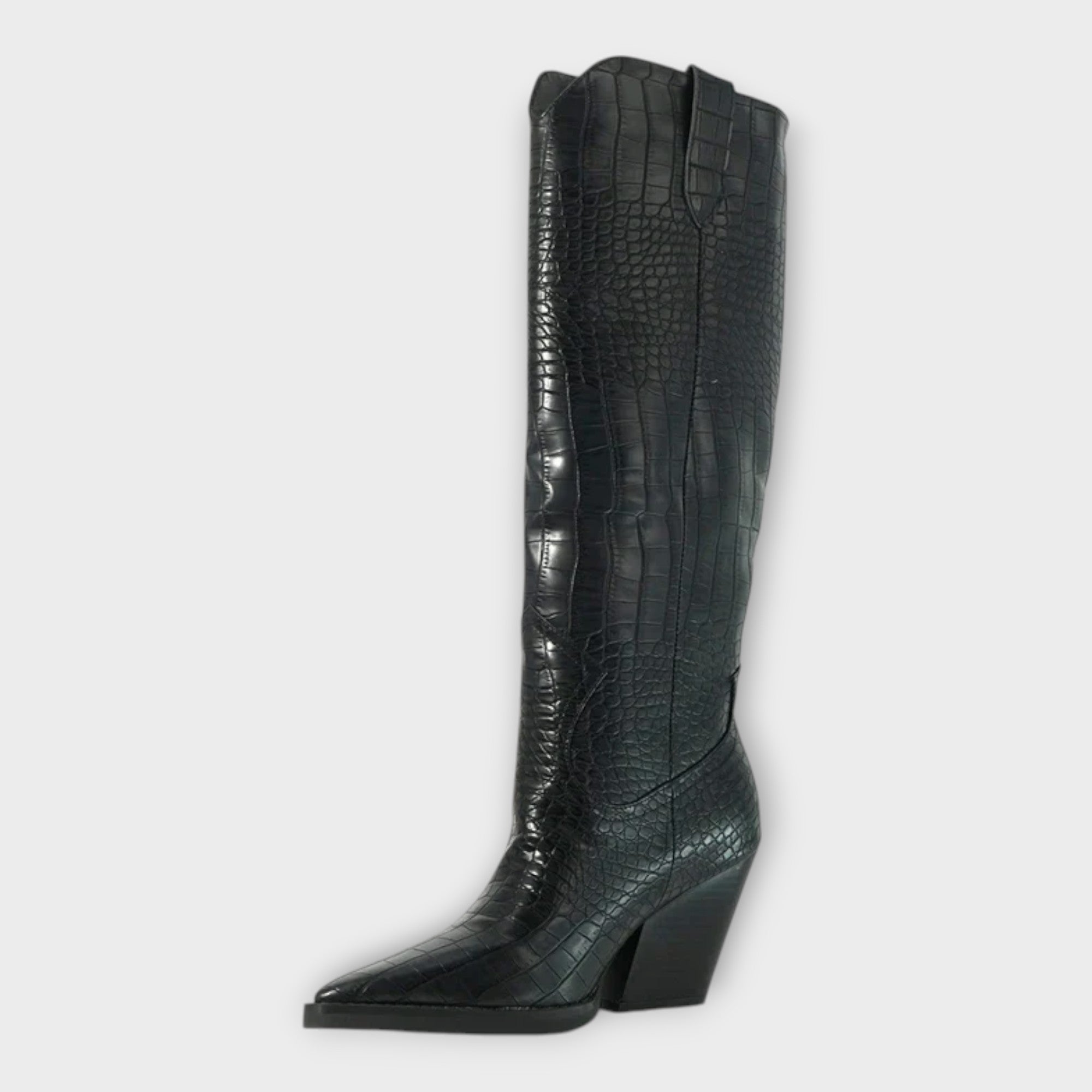 Krokodýlí designové boty s elegantním podpatkem