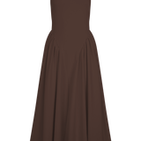 Sara - Hnědé pletené midi šaty