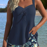 Serafina - Dvoudílný tankini s pruhy a bikinovými kalhotkami