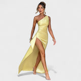 Ariel - Asymmetrical Satin Dress