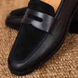 La Roche Suede Penny Loafers in Contrast