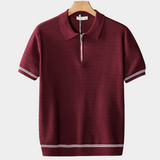 Texturovaný svetr s zipem - BORDEAUX