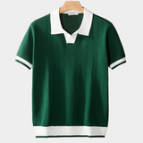 Texturované polo s kontrastními zelenými prvky