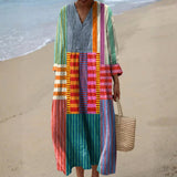 Eva - Dlouhé barevné patchwork šaty