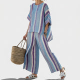 Laura - Malva Stripe Set