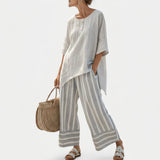 Clarisse - Asymmetrical Blouse Set